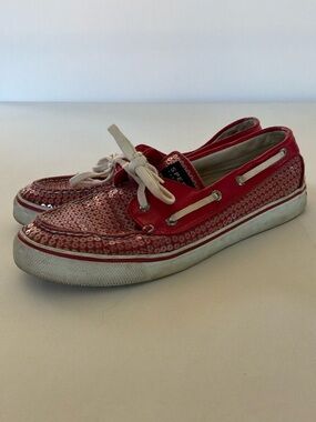Sperry Top-Sider Pink Sequin Boat Shoes Women’s Size 8.5M Sparkle Casual